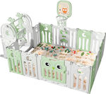 Bike Toys Σετ Παιδότοπου Owl με Φράχτη με Κούνια, Χαλάκι και Μπασκέτα Πράσινο 179 x 143 cm