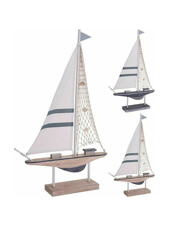 JK Home Decoration Διακοσμητικό Καράβι Ξύλινο 30x60cm 3τμχ