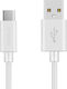Foneng USB 2.0 Cable USB-C male - USB-A Λευκό 1m X63