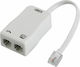 Powertech Splitter ADSL-03 με φίλτρο Λευκό