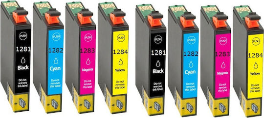 Πακέτο Συμβατών Μελανιών Εκτυπωτή InkJet Epson T1281/T1282/T1283/T1284 15ml Πολλαπλό (Color) / Μαύρο