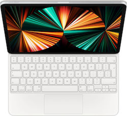 Apple Magic Keyboard for iPad Pro 12.9‑inch (6th Generation) Флип капак Силикон с Клавиатура Гръцки Бял (iPad Pro 2021 12.9" - iPad Pro 2021 12.9") MJQL3GR/A