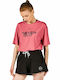 GSA Damen Sportlich Crop T-shirt Rosa 1727101-26