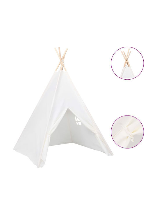 vidaXL Kids Indian Teepee Play Tent Σκήνη Teepee Peach Skin 80271 White