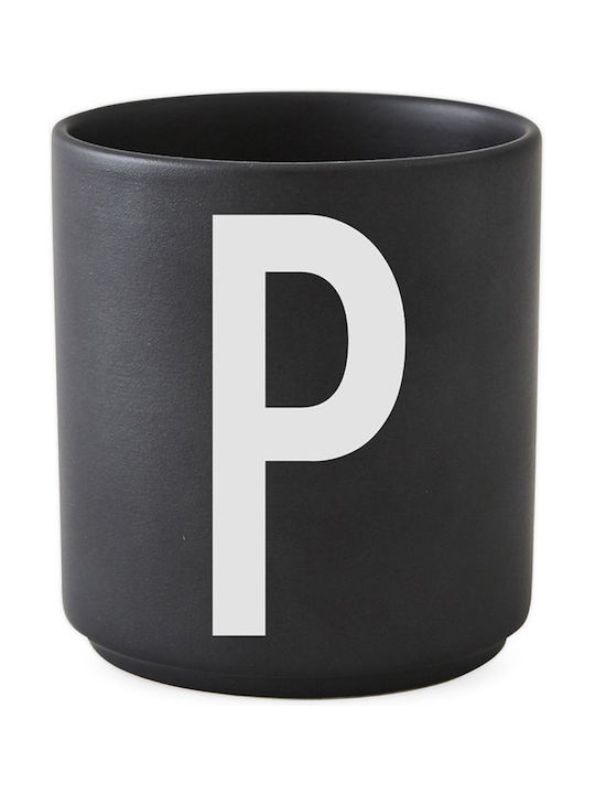 Design Letters Tasse aus Porzellan Schwarz 1Stück