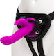 Happy Rabbit Rechargeable Vibrating Strap On Harness Set Harness με Dildo σε Μωβ Χρώμα