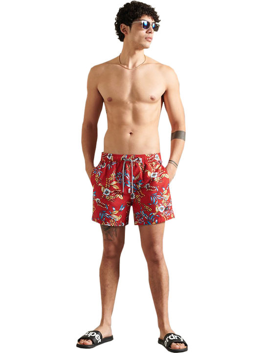 Superdry Ανδρικό Μαγιό Σορτς Κόκκινο Floral