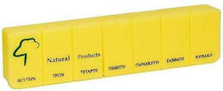 Natural Products Weekly Pill Organizer with 7 Places Yellow