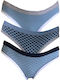 Cotonella Baumwolle Damen Slip 3Pack Blau