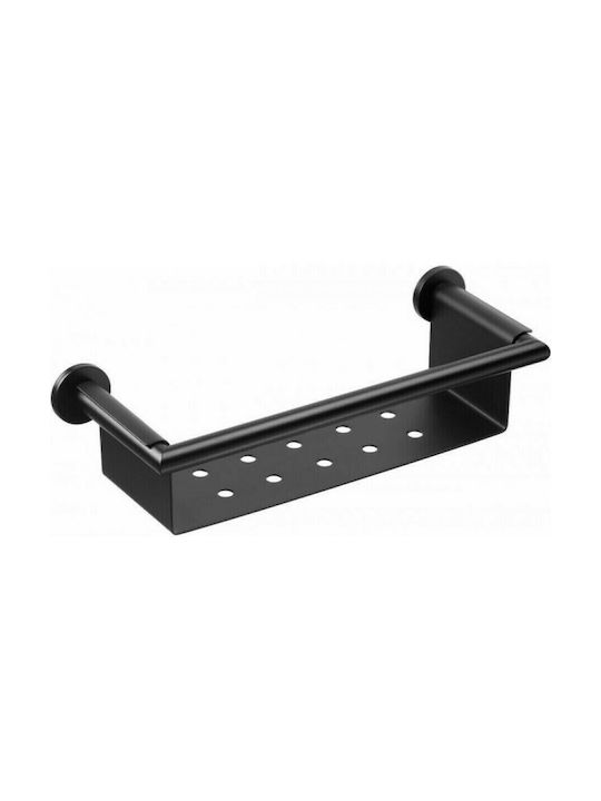 Verdi Omicron Wall Mounted Bathroom Shelf Inox with 1 Shelf 34x13x8cm Black Matt