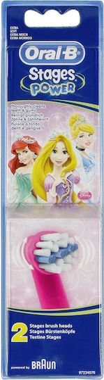 Oral-B Replacement Heads for Electric Toothbrush Stages Power 2 Pieces for 3+ Years Princesses