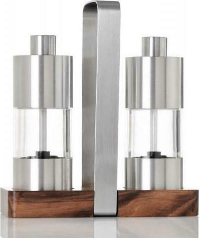 Ad Hoc Manual Set Spice Mills made of Plastic in Silver Color 16cm 2pcs
