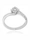 Diamond Jools EM017 Μονόπετρο από Λευκόχρυσο 18Κ με Διαμάντι
