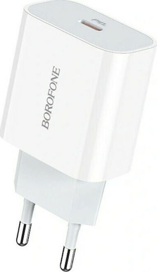Borofone Charger Without Cable with USB-C Port 20W Whites (BA38A)