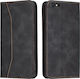 Bodycell PU Leder Brieftasche Synthetisches Leder Schwarze (iPhone 6/6s Plus)