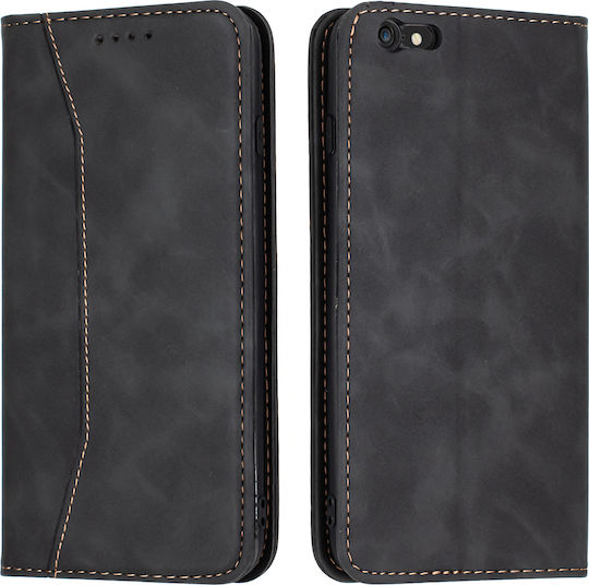 Bodycell PU Leder Brieftasche Synthetisches Leder Schwarze (iPhone 6/6s Plus)