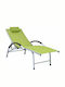 Deckchair Aluminum with Textilene Fabric Green 180x67.5x46cm.