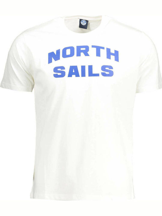 North Sails T-shirt Bărbătesc cu Mânecă Scurtă Alb 902342-0101