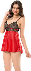 Moongirl 1057 Selina Sexy Babydoll Satin Red