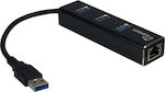 Inter-Tech IT-310 USB 3.2 Hub 4 Anschlüsse mit USB-A / Ethernet Verbindung