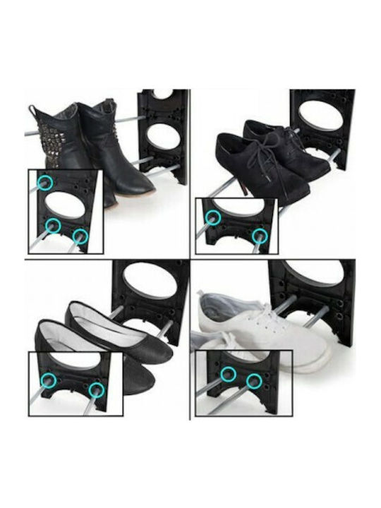 Plastik Schuhschrank mit 8 Regalen Schwarz L64.5xW18xH156cm