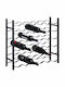 vidaXL Freistehend Flaschenhalter Metallisch für 36 Flaschen Schwarz 64x22x58.5εκ.