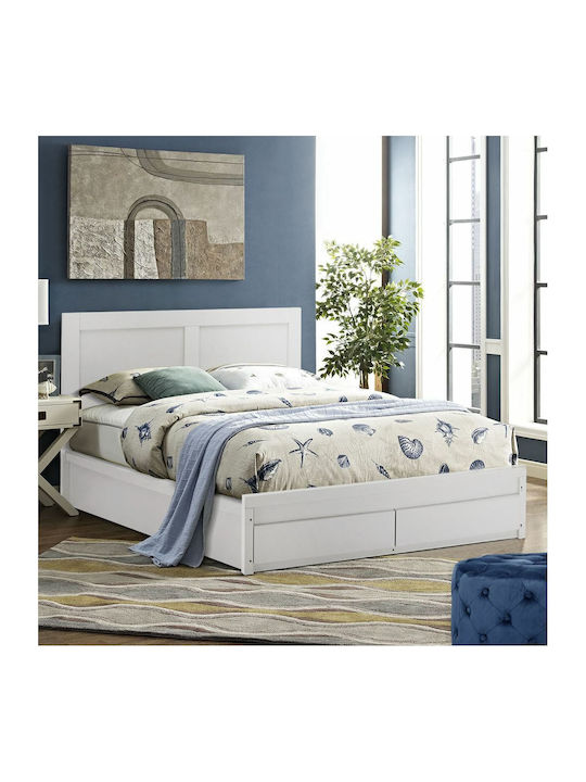 Capri Bed King Size Wooden White for Mattress 1...