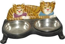 Spanner Stainless Steel Cat Bowl for Food & Water Silver Τροφοθήκη 400ml 16cm