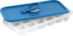 Venus Plastic Ice Cube Tray 18 Slots with Lid Blue 14426