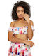 Γυναικείο Καλοκαιρινό Crop Top Off-Shoulder Αμάνικο Πολύχρωμο