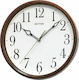 Rhythm Silent Wall Clock Plastic Brown Ø24cm