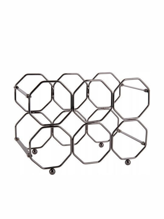 Present Time Tabletop Bottle Rack Metallic Brown PT3474GY