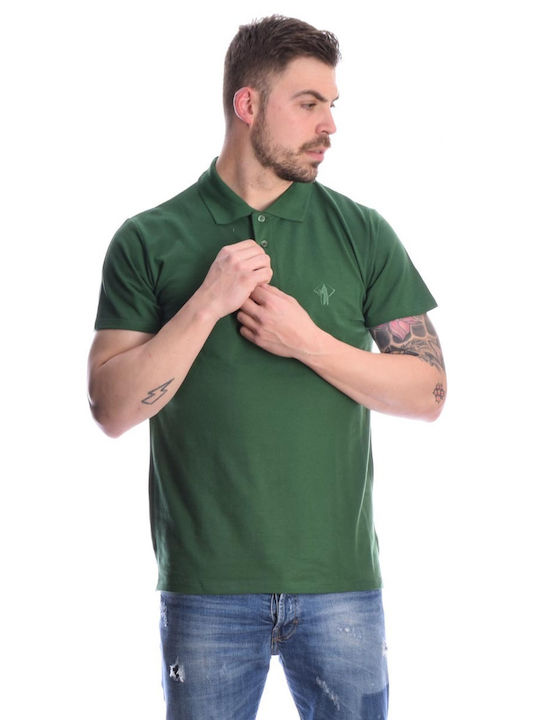 Grünes Poloshirt mit kurzen Ärmeln