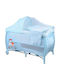 Kikka Boo Dolce Sonno Plus Laufstall 2 Ebenen mit Wickeltisch & Matratze Hellblau 128.5x66.5cm