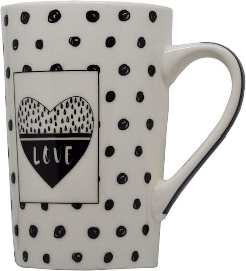 Ankor Love Becher aus Porzellan White-Black 380ml 798797