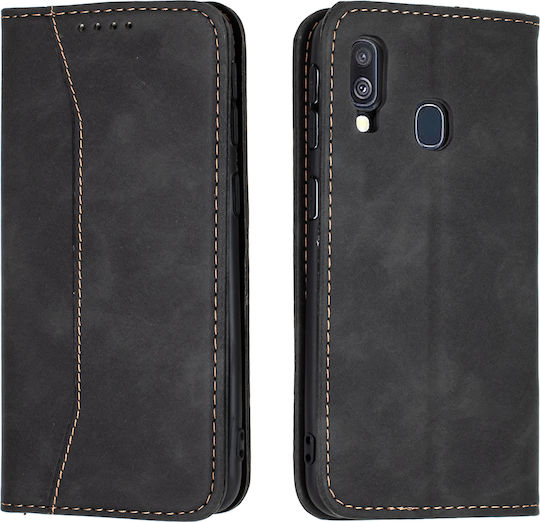 Bodycell PU Leather Книга Изкуствена кожа Черен (Galaxy A40)