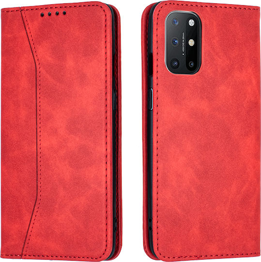 Bodycell PU Leather Книга Изкуствена кожа Червен (OnePlus 8T)