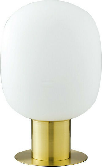 Fan Europe Fellini-L30 ORO Glass Table Lamp for Socket E27 with White Shade and Gold Base