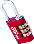 Hugo Locks PA20 Αλουμινένιο Λουκέτο Πέταλο Συνδυασμού Κόκκινο 20mm