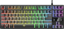 Trust GXT 833 Thado Tastatură de Gaming Fără cheie cu iluminare RGB Negru