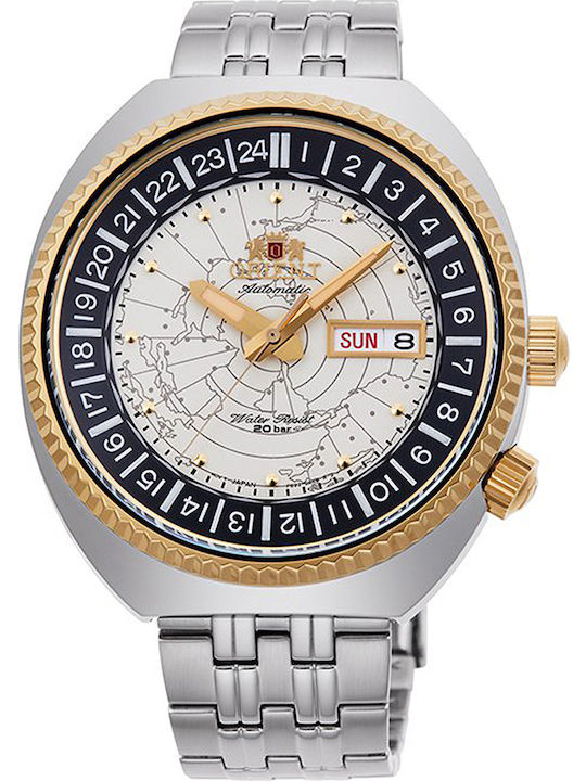 Orient World Map Watch Automatic with Metal Bracelet