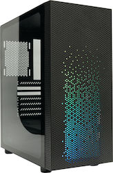 Azza Celesta 340F Gaming Midi Tower Κουτί Υπολογιστή με Πλαϊνό Παράθυρο Μαύρο