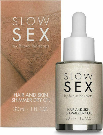 Bijoux Indiscrets Slow Sex Hair & Skin Shimmer Dry Λάδι για Μασάζ για Γυναίκες 30ml