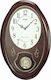 Rhythm Antique Wall Clock Wooden Pendulum Brown 37x56cm