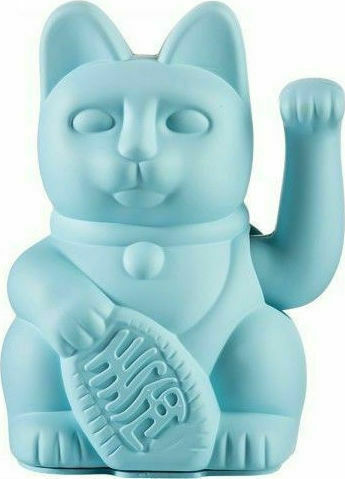 Donkey Декоративна Котка от Пластмаса Lucky Cat Maneki Neko в Blue 10.5x8.5x15см 1бр