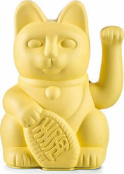 Donkey Decorative Cat made of Plastic Lucky Cat Maneki in Yellow 10.5x8.5x15cm 1pcs