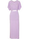 FPC.CNT.032.001 Set cu Cu talie înaltă Maxi Fustă Violet
