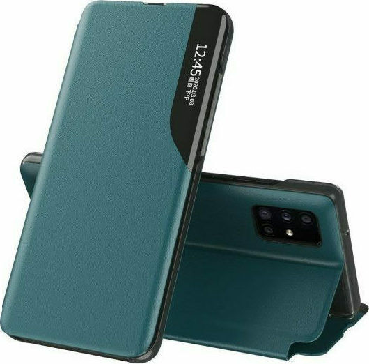Hurtel Eco Leather View Buchen Sie Synthetisches Leder Grün (Galaxy Note 20)