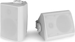 Power Dynamics Passive On-wall Speakers BGO40 (Pair) 14.5x12.7x19.8cm in White Color