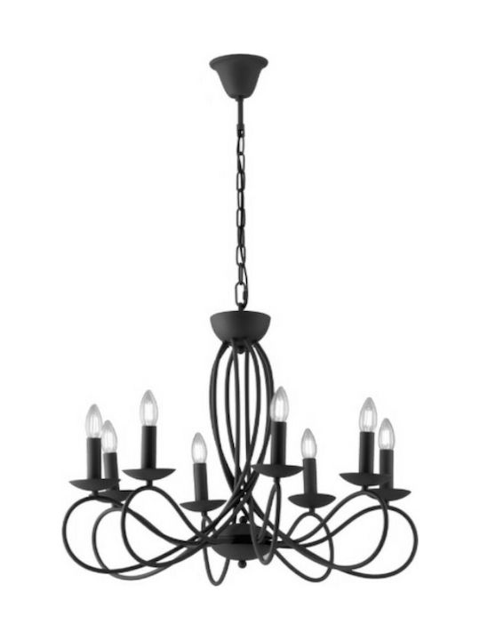 Fan Europe Beatrice-8 Candelabru 8xE14 cu Lumânări Negru I-BEATRICE-8